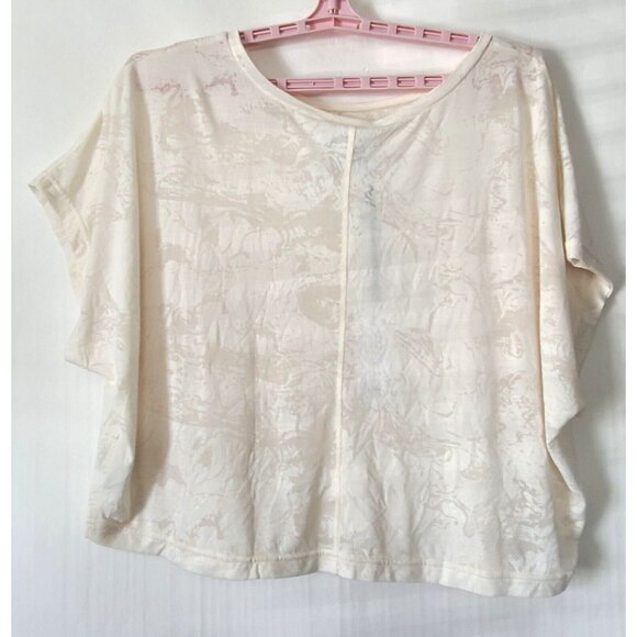 Varley Womens Everett Tee Top Size L Cream Burnout Loose Fit Short Sleeve NWT - Picture 5 of 11